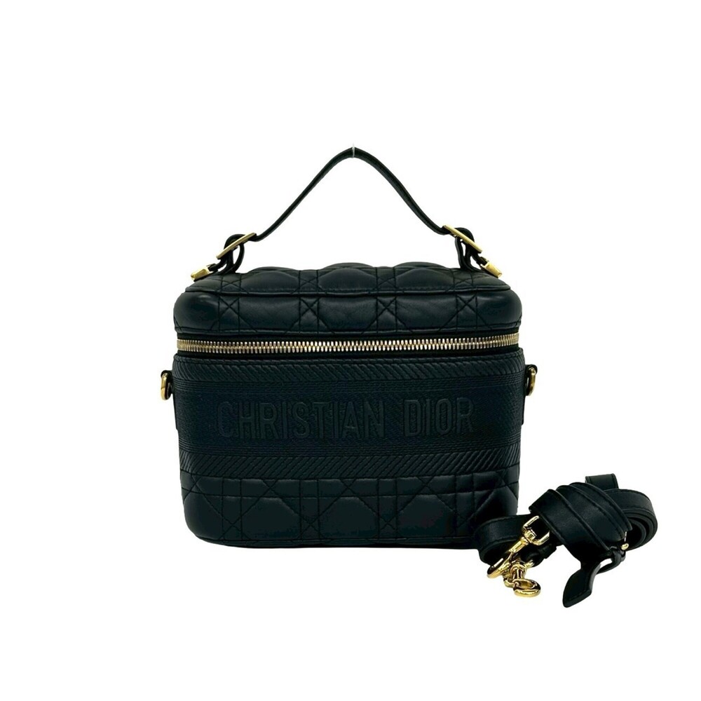 CHRISTIAN DIOR Black Leather Shoulder Bag